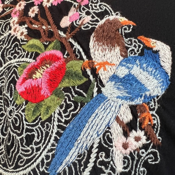 JOHNNY WAS LA Osaka knit embroidered shirt dress size Large - Picture 12 of 13